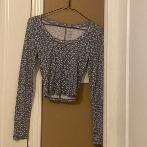 blue floral crop top